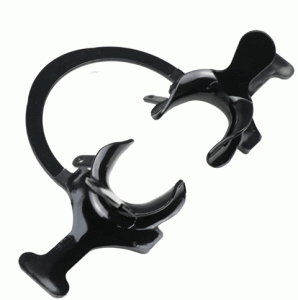 Retractor De Mejillas LUX Negro con Alas