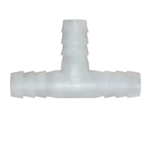 Conector para mangueras barbado de plastico en "T"