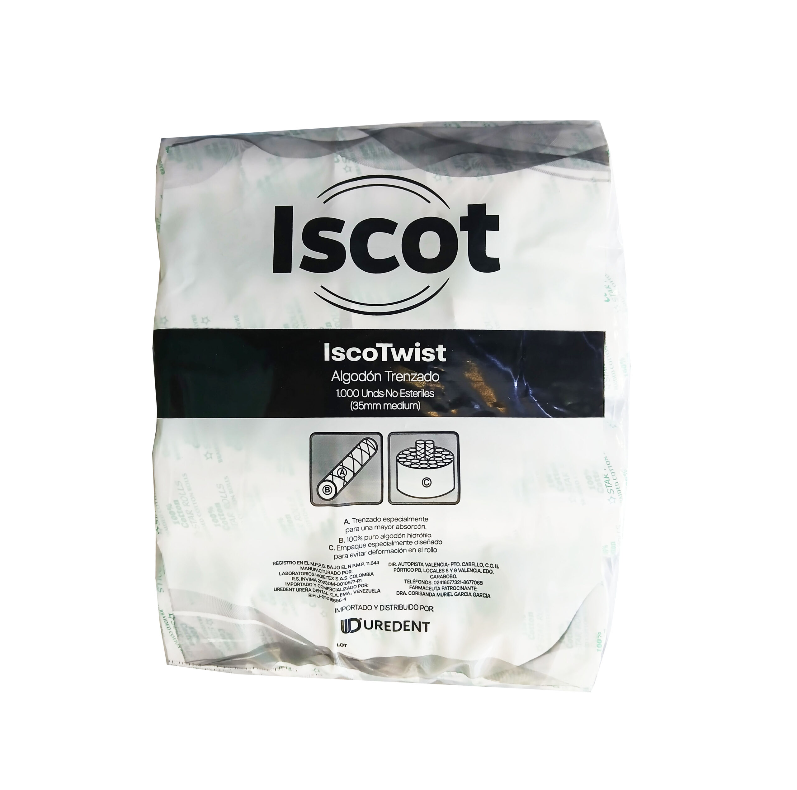 Rollos de Algodon Trenzado Iscot x1000