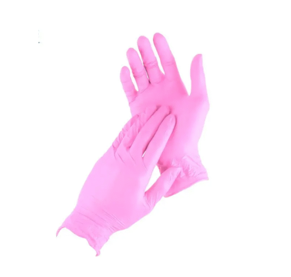 Guantes de Nitrilo Para Examen sin Polvo x 100 Rosados